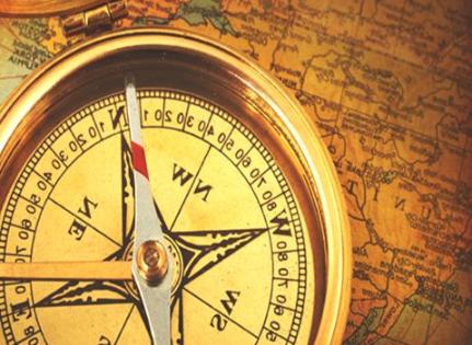 A compass and map.